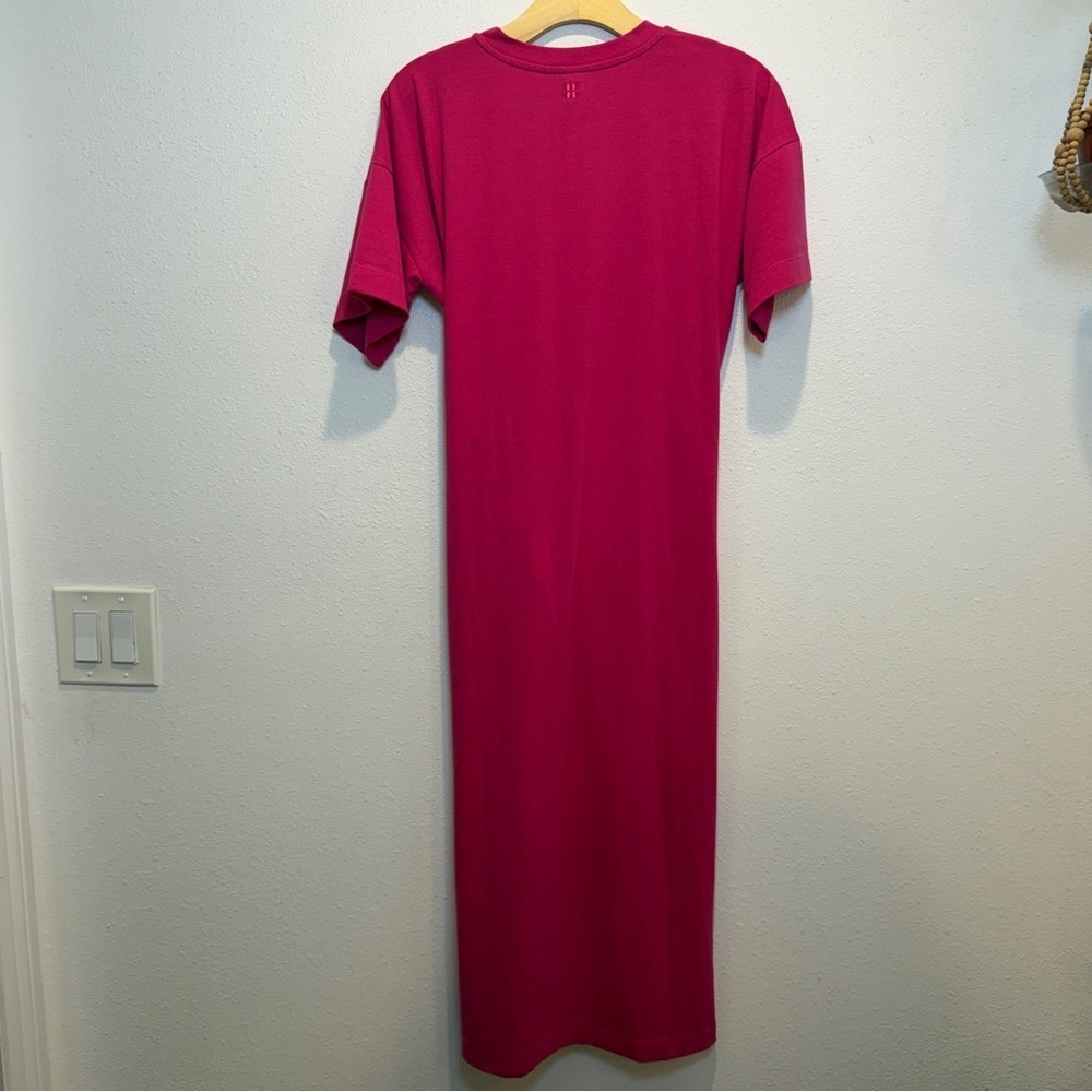 NWT Sweaty Betty Mellow Front Midi T-Shirt Dress Anthropology Pink Small - Picture 3 of 7